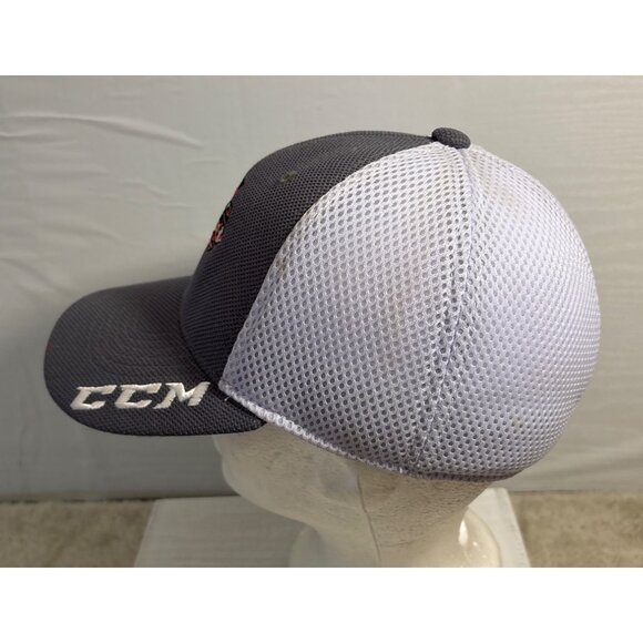 CCM Hockey Mesh Back Cap Embroidered Logo & Number 16 Gray/White Adjustable Hat - Picture 5 of 9